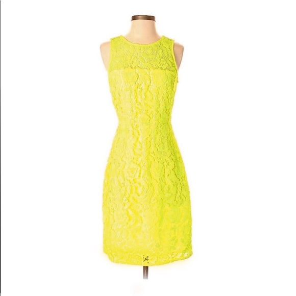 J. Crew Lace Sheath Dress Yellow Sleeveless NWT - Picture 6 of 13